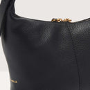 Grained Leather Handbag - Black