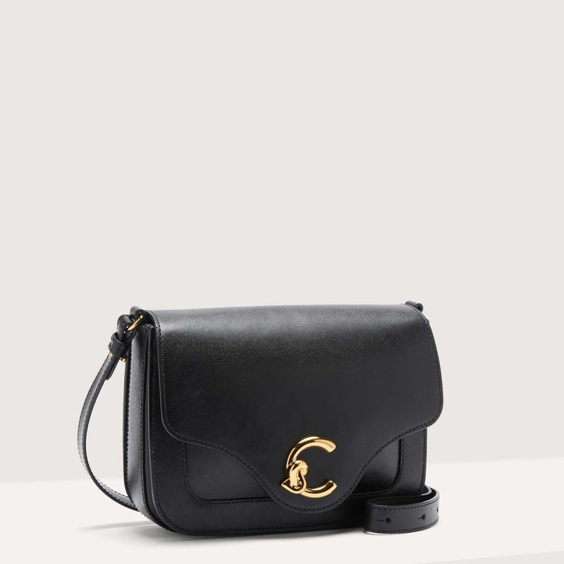 Calf Smooth Leather Handbag - Black