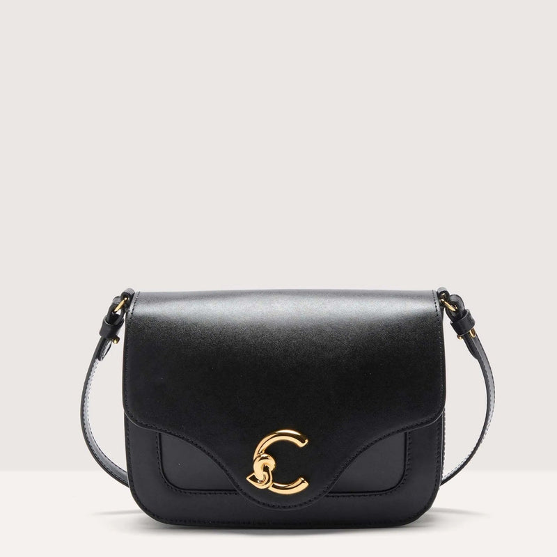 Calf Smooth Leather Handbag - Black
