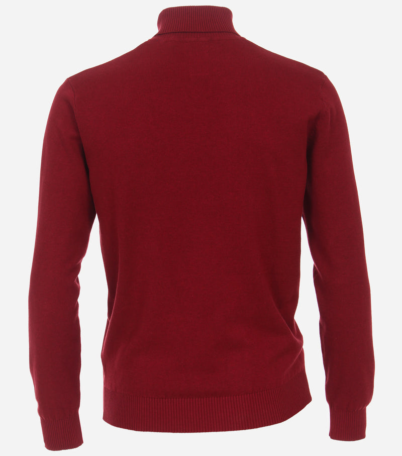 Plain Polo Neck Jumper - Bright Red