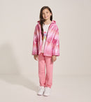 Summer Stripe Zip Up Rain Jacket - Sachet Pink
