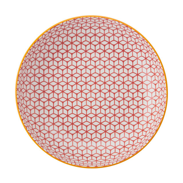 Blue Geometric Stoneware Bowl