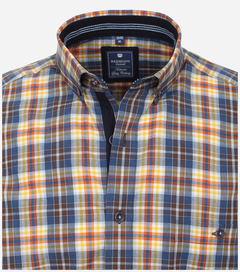 Comfort Fit Check Shirt - Blue