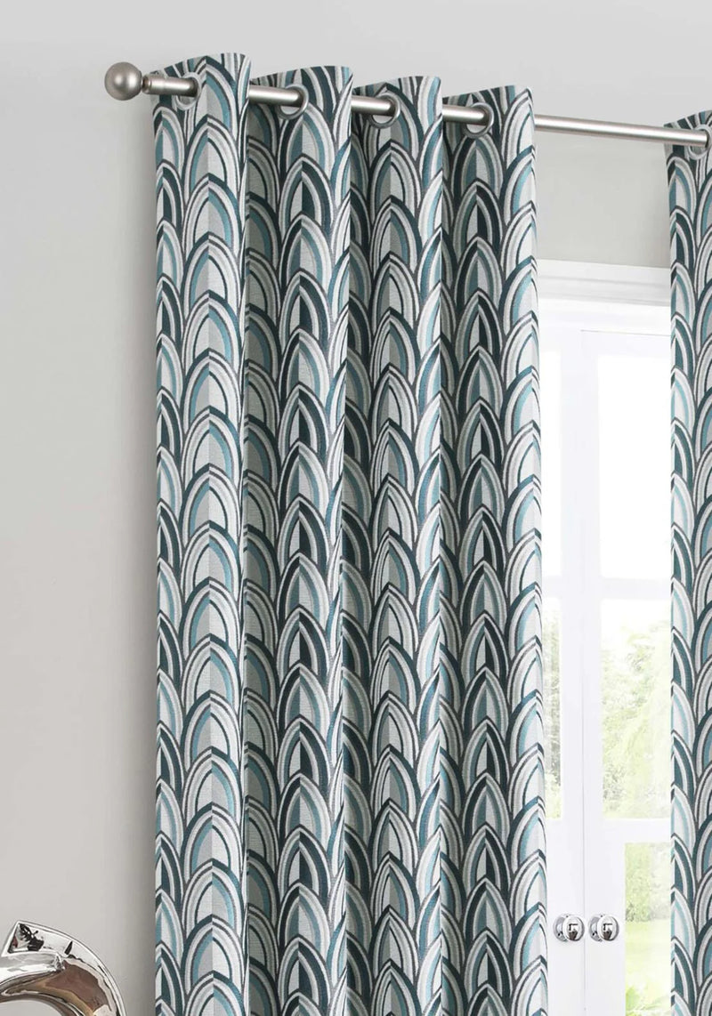Cathedral Readymade Eyelet Curtains - Sky