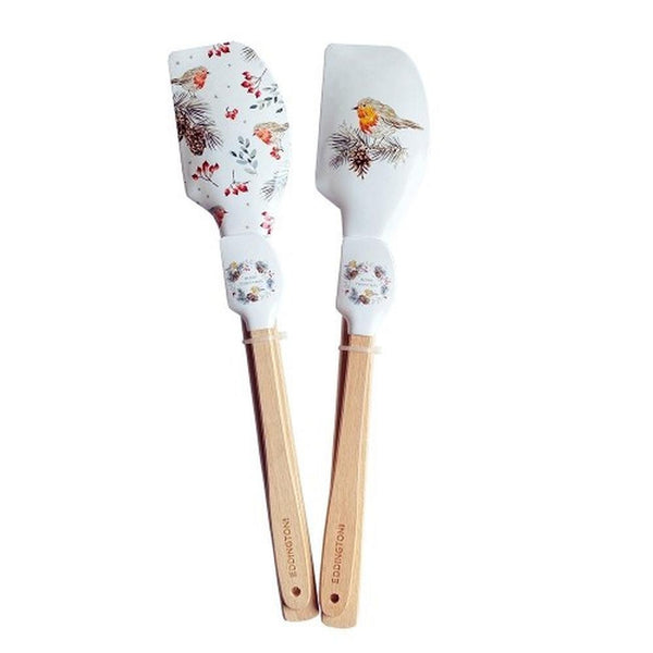 Christmas Robin Set of 2 Baking Spatulas