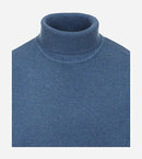 Plain Polo Neck Jumper - Blue 121