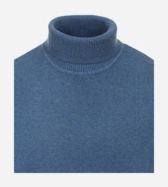 Plain Polo Neck Jumper - Blue 121