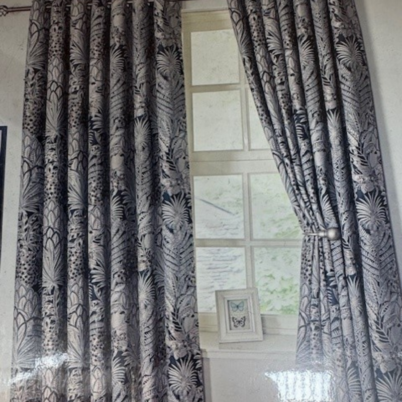 Eden Readymade Eyelet Curtains - Navy