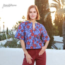 Effy V-Neck Top - Blue