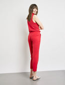 At The Riviera Crop Trouser - Digital Red