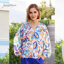 Ellora V-Neck Top - Cobalt