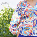 Ellora V-Neck Top - Cobalt