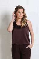 Emma Scoop Neck Top - Aubergine