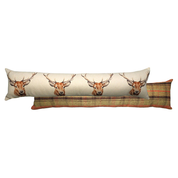 Evans Lichfield Snowy Hedgys Draught Excluder - Hand-Painted Hedgehog Design, Polyester Linen, UK Made, Zip Removable Cover