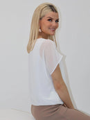 Eva V Zip Up Top - White