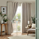 Chenille Blackout Eyelet Curtain - Cream