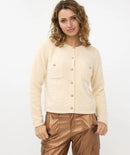 Tape Yarn Cardigan - Beige
