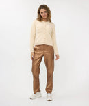 Tape Yarn Cardigan - Beige