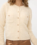 Tape Yarn Cardigan - Beige