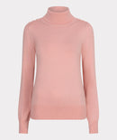 Shoulder Detail Turtle Neck - Blush