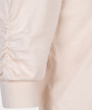 Puff Sleeve V Neck Jumper - Beige