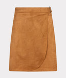 Overlap Suedine Skirt - Camel