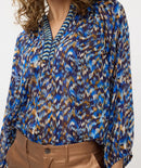 V Neck Print Blouse - Print