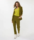 Gathered Sleeve Blazer - Moss Green