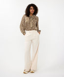 Dimension Print Bow Blouse - Print