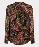 Global Flower V Neck Blouse - Print