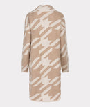 Jacquard Long Cardigan - Offwhite/beige