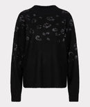 Animal Seguins Round Neck Jumper - Black