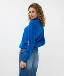 Beads Collar Polo Jumper - Brillant Blue