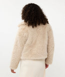 Short Hairy Jacket - Sand