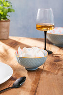 Blue Mosaic Stoneware Nibble Bowl - 12cm