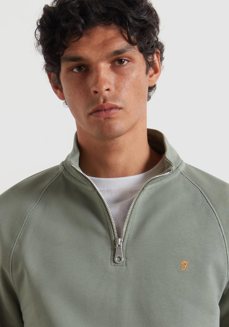 Jim 1/4 Zip Jumper - Tarragon Green
