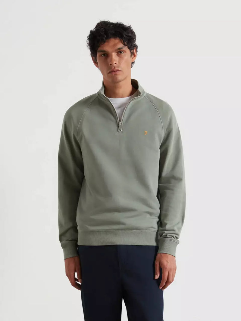 Jim 1/4 Zip Jumper - Tarragon Green