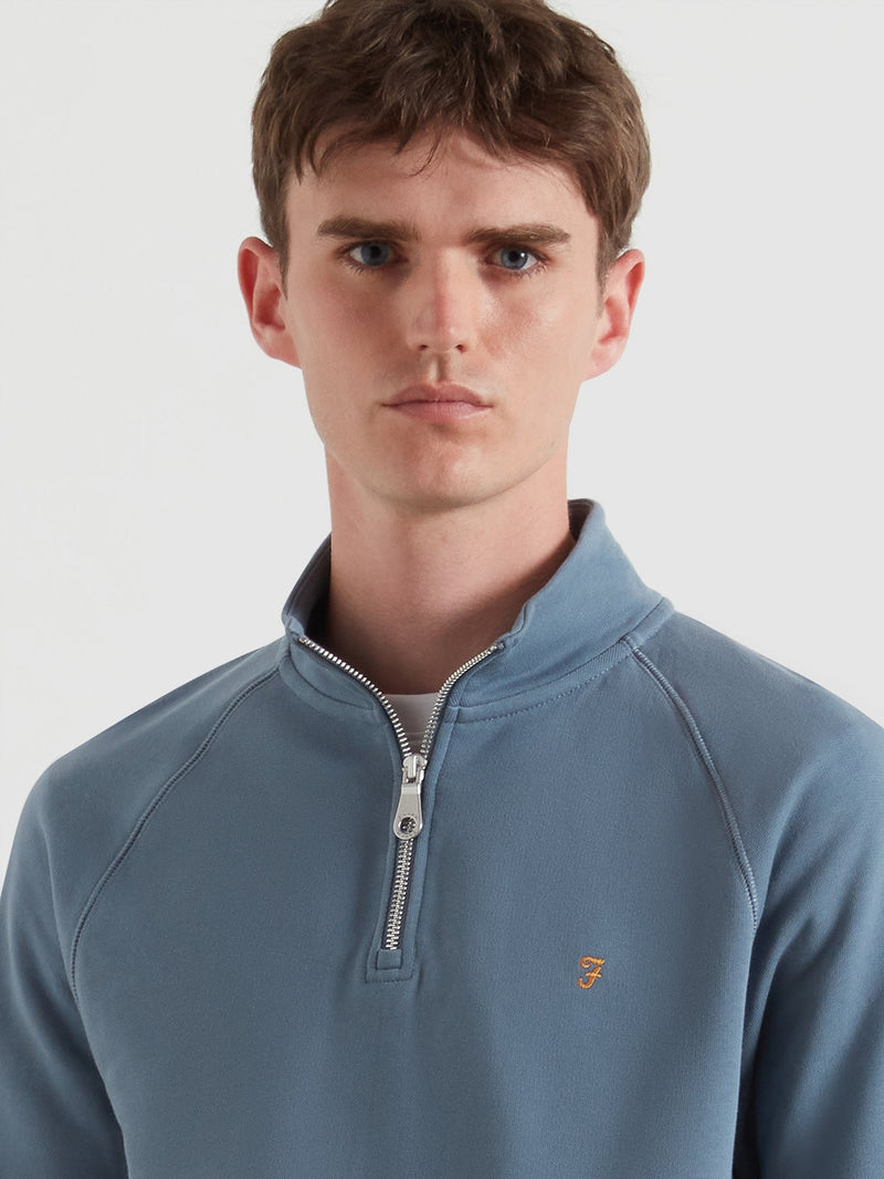 Jim 1/4 Zip Jumper - Chalk Blue