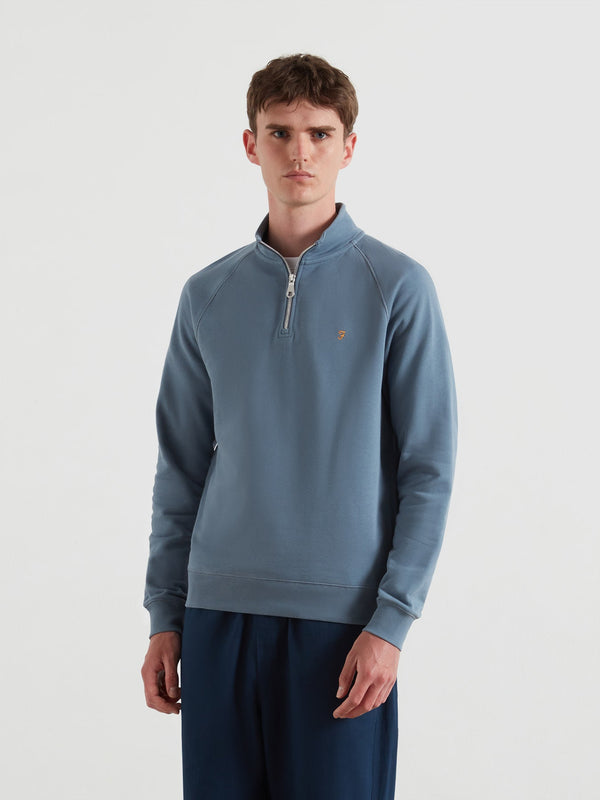 Jim 1/4 Zip Jumper - Chalk Blue