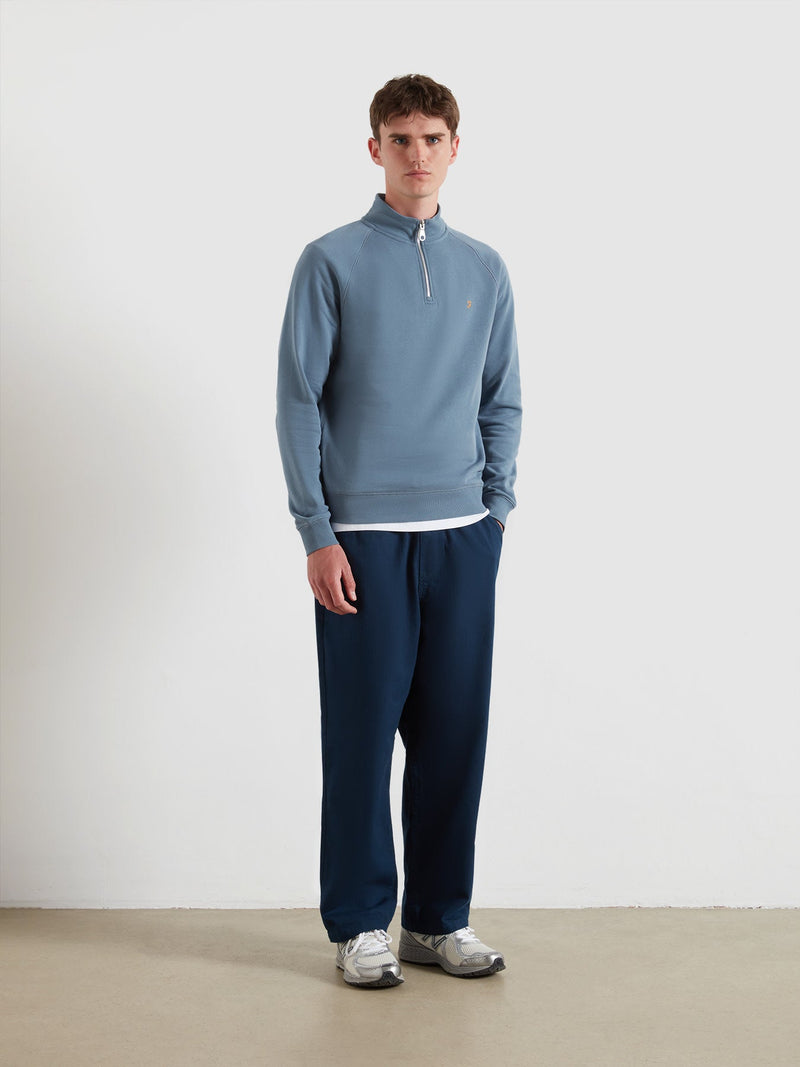 Jim 1/4 Zip Jumper - Chalk Blue
