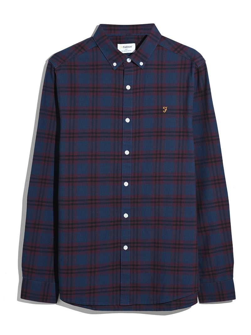 Brewer Check Buttondown Shirt - Bordeaux