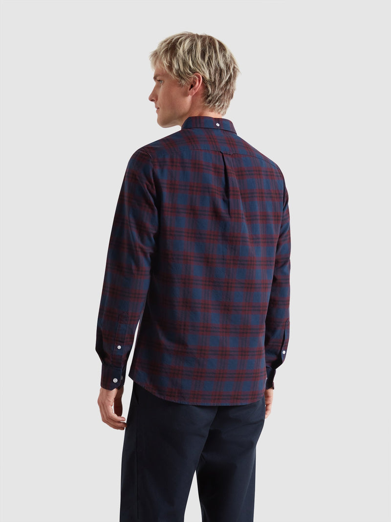 Brewer Check Buttondown Shirt - Bordeaux