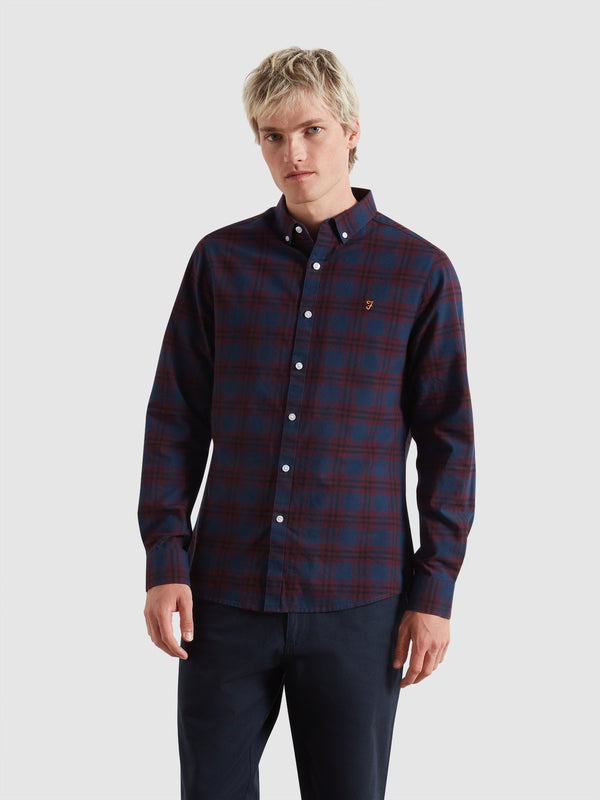 Brewer Check Buttondown Shirt - Bordeaux