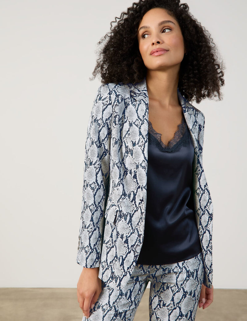 AnimalAttention Print Blazer Beige/snake Print
