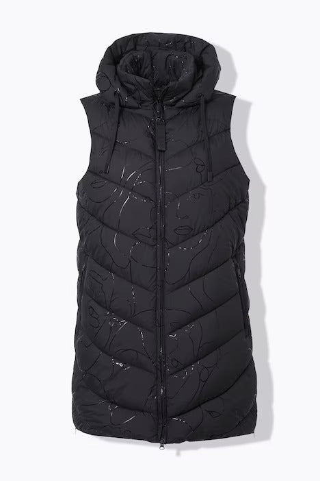Glitter Swirl Gillet - Black