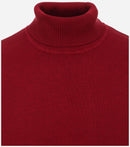 Plain Polo Neck Jumper - Bright Red