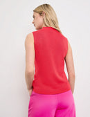 At The Riviera Sleeveless Jumper - Digital Red