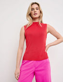 At The Riviera Sleeveless Jumper - Digital Red