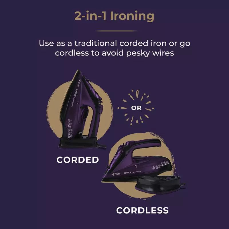 Tower Ceraglide Cord Cordless Iron