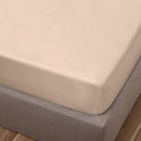 300 Thread Count Cotton Sateen Fitted Sheet - Cafe